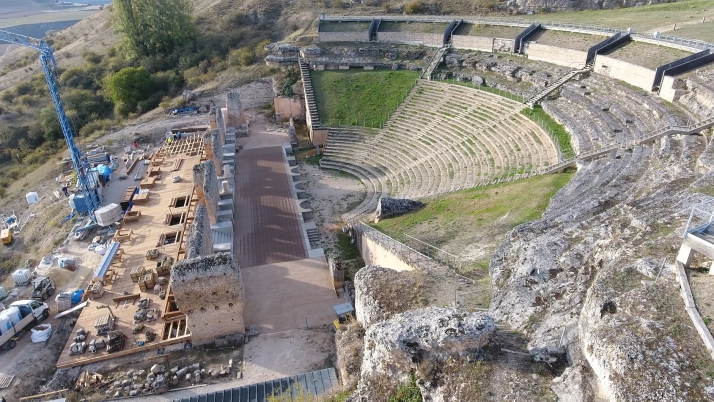 La restauración del Teatro Romano de Clunia terminará en marzo