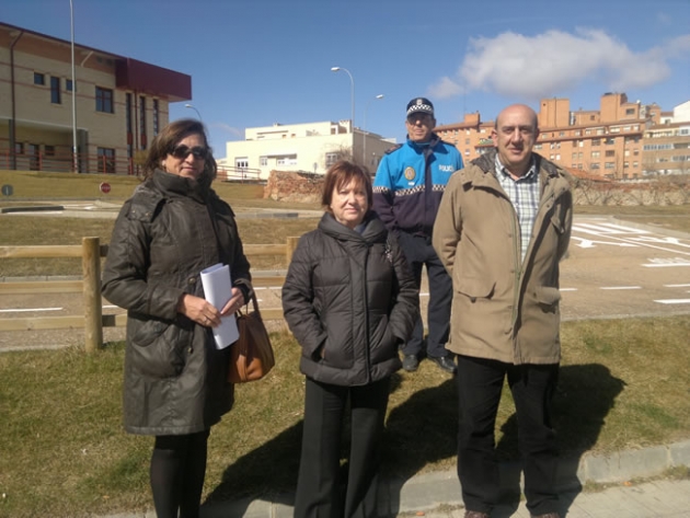 Francisca Delgado en el Parque de tráfico