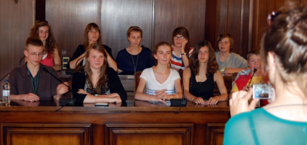 Alumnos polacos en el Ayuntamiento