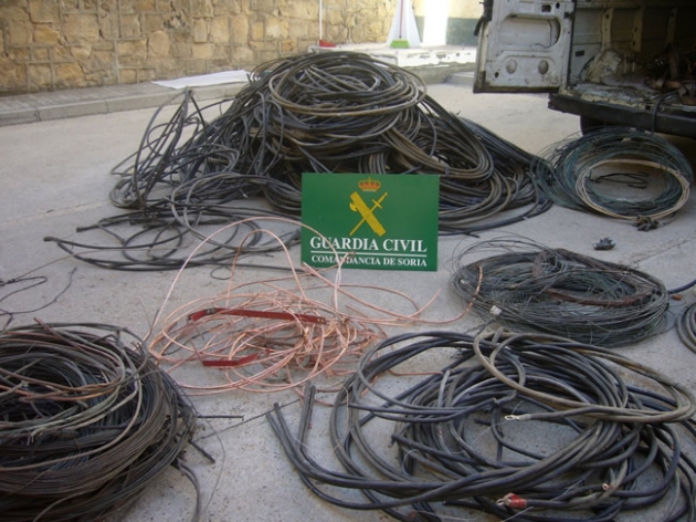 Hilo de cobre incautado