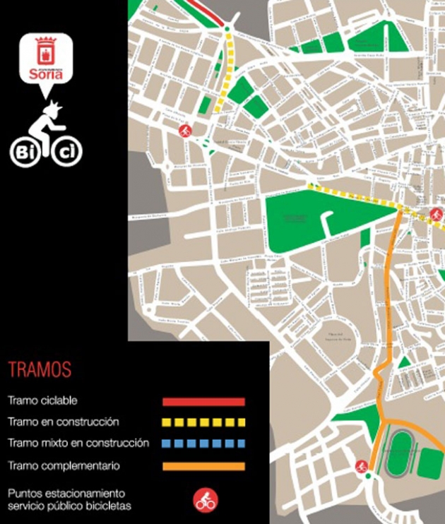 Plano de los carriles bici que el programa prevé construir