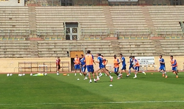 Sesión de entrenamiento del Numancia