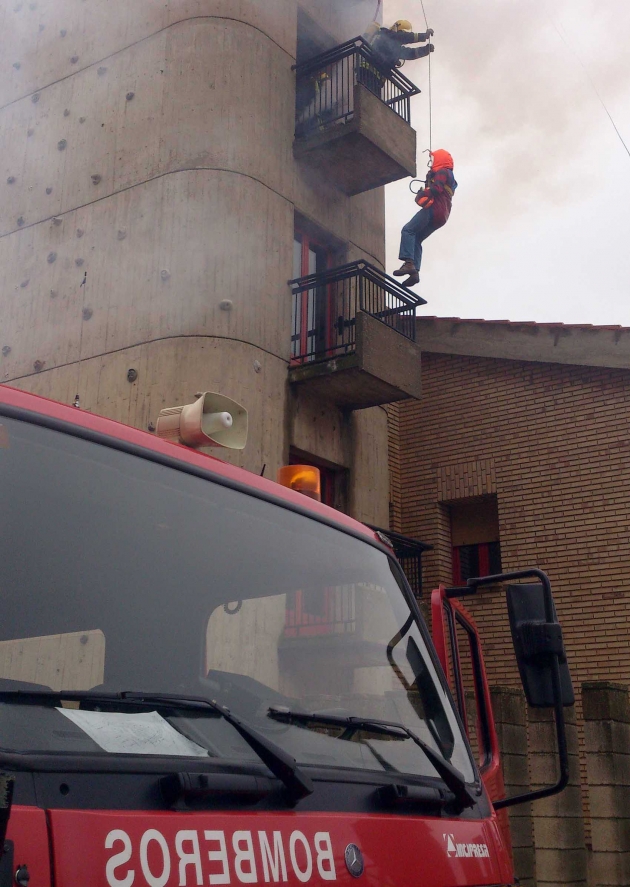 Simulacro de  los bomberos de Soria