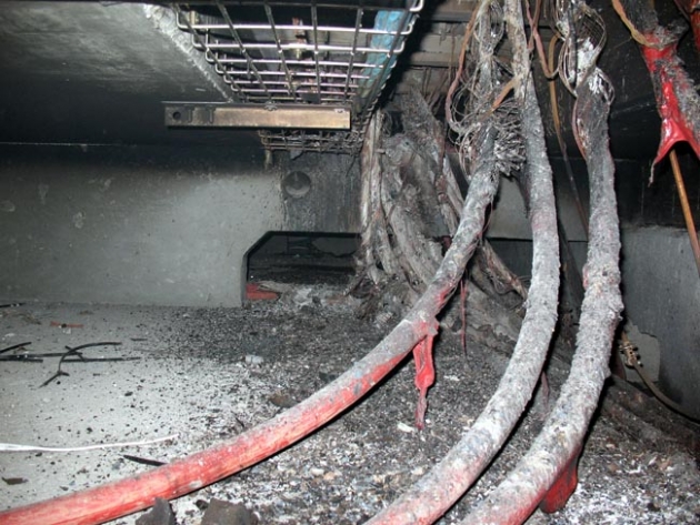 Estado del cableado calcinado