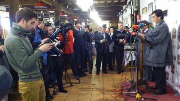 Sato en su discurso inaugural