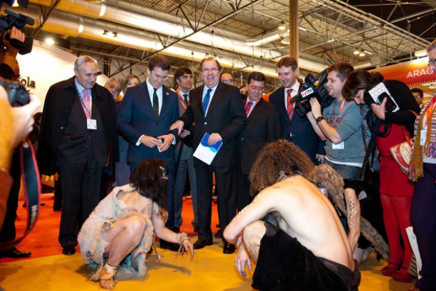 Herrera en el estand de Castilla y León