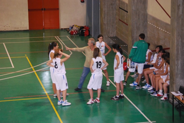 Las chicas junior recibiendo instrucciones