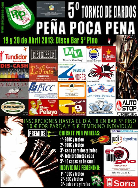 Cartel del campeonato de dardos