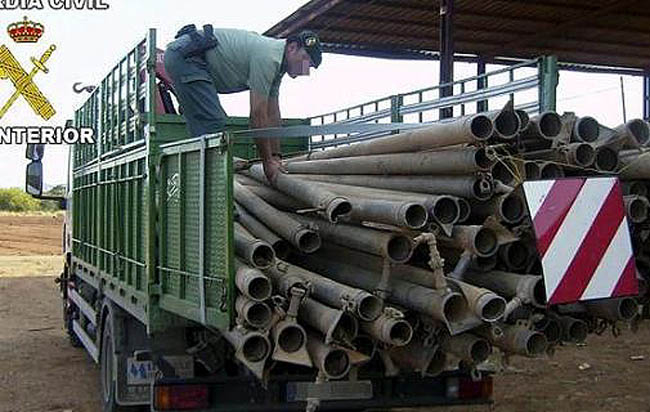 Material de riego incautado