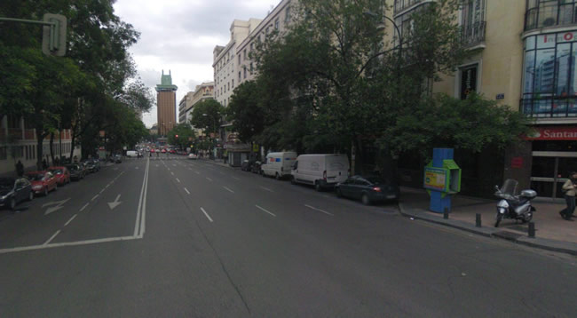 Confluencia de Lagasca con Goya (Madrid) donde se detuvo a los activistas