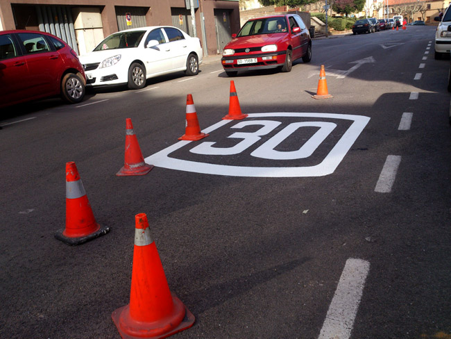 Señalización en la calle Santa Teresa
