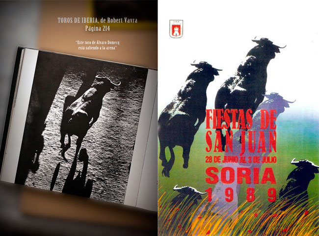 Cartel de 1989 y la fotografía en la que, supuestamente, se basó el autor