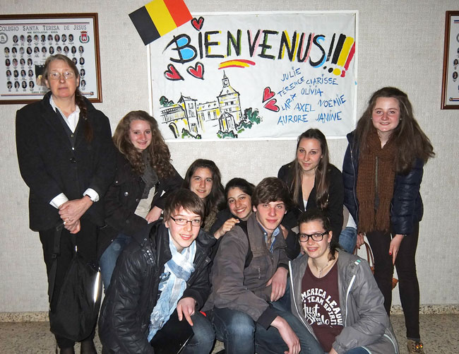 Alumnos belgas en Escolapias