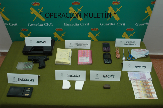 Armas, droga y dinero incautado