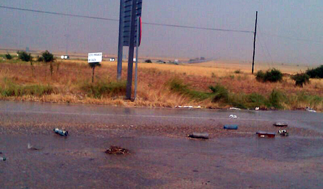 Arrastres en la N-122 en Matalebreras.