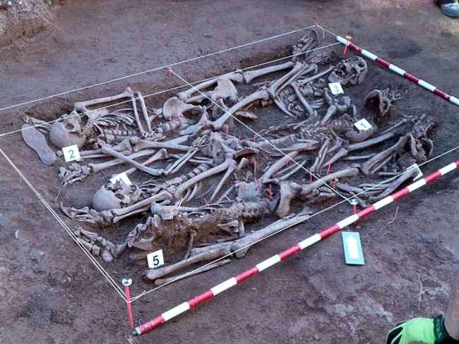Cuerpos de una fosa de Barcones.
