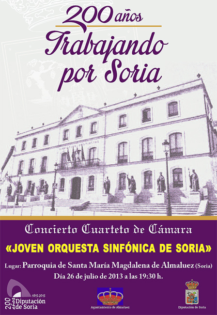 Almaluez acoge este viernes un concierto de la JOSS en el bicentenario de la Diputación