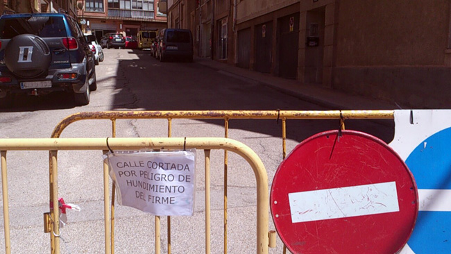 Indicación del cierre por hundimiento.