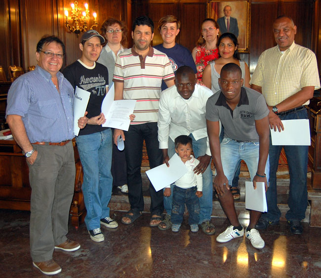 Los diplomados, en el ayuntamiento.