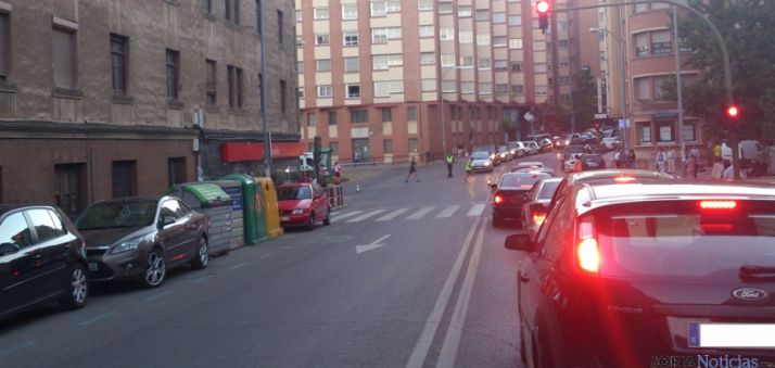 Calle San Benito durante la media maratón.