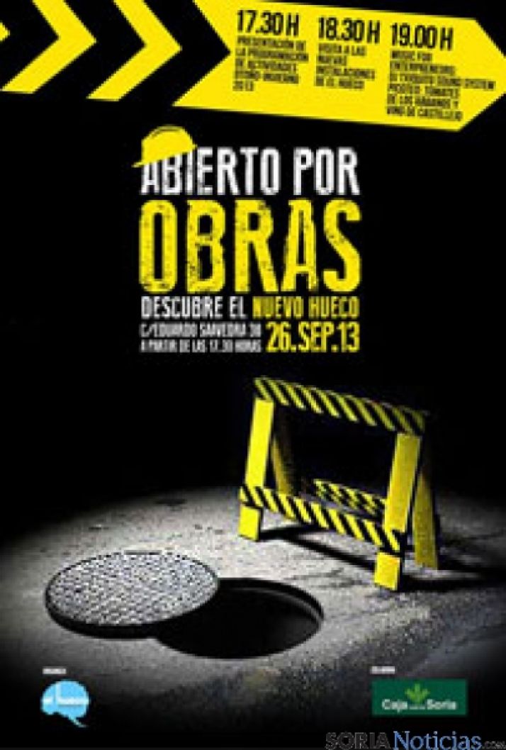 El Hueco. Cartel abierto por obras