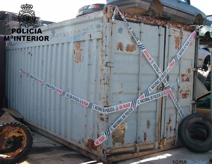 Un container con chatarra recuperado.