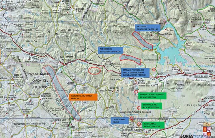 Mapa por donde se han desarrollado las maniobras.