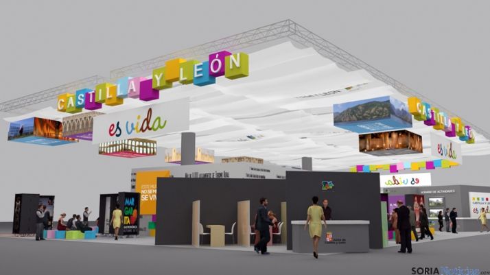 Recrecación del stand de la Junta en Intur.