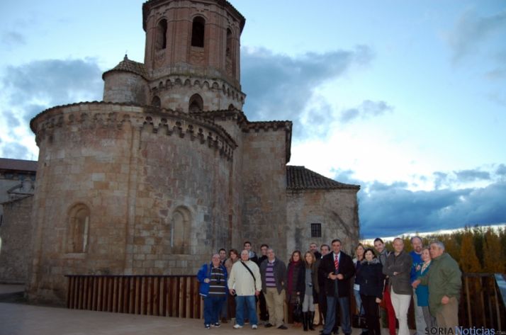 Los periodistas, con Pardo, en Almazán.