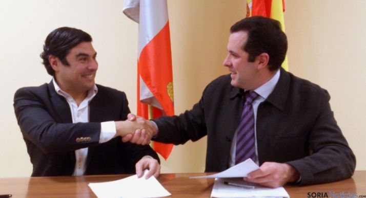 Abellón (izda.) y Bonilla este miércoles en el Campus.