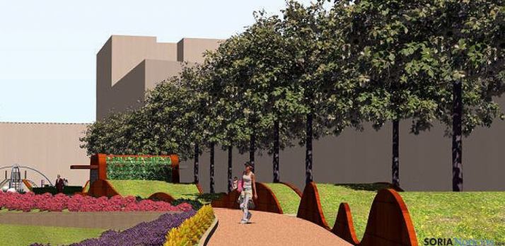 Recreación del primer tramo del paseo.