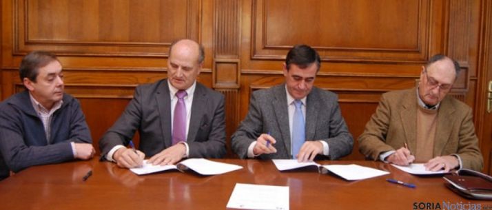 Firma de convenio con Langa y Berlanga