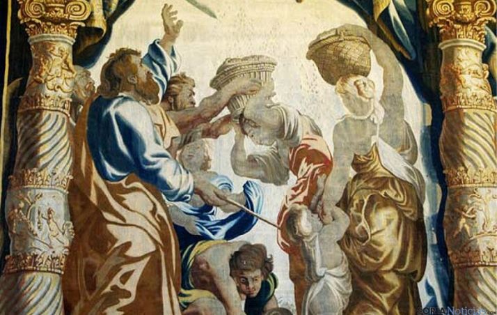 Detalle de uno de los tapices de Oncala.