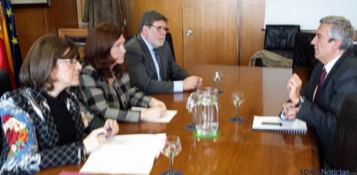 Angulo, Heredia y Aparicio junto al director general de Fondos Europeos, Piñeiro