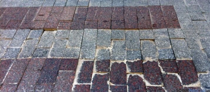 Aspecto de un paso de cebra en San Juan de Rabanera