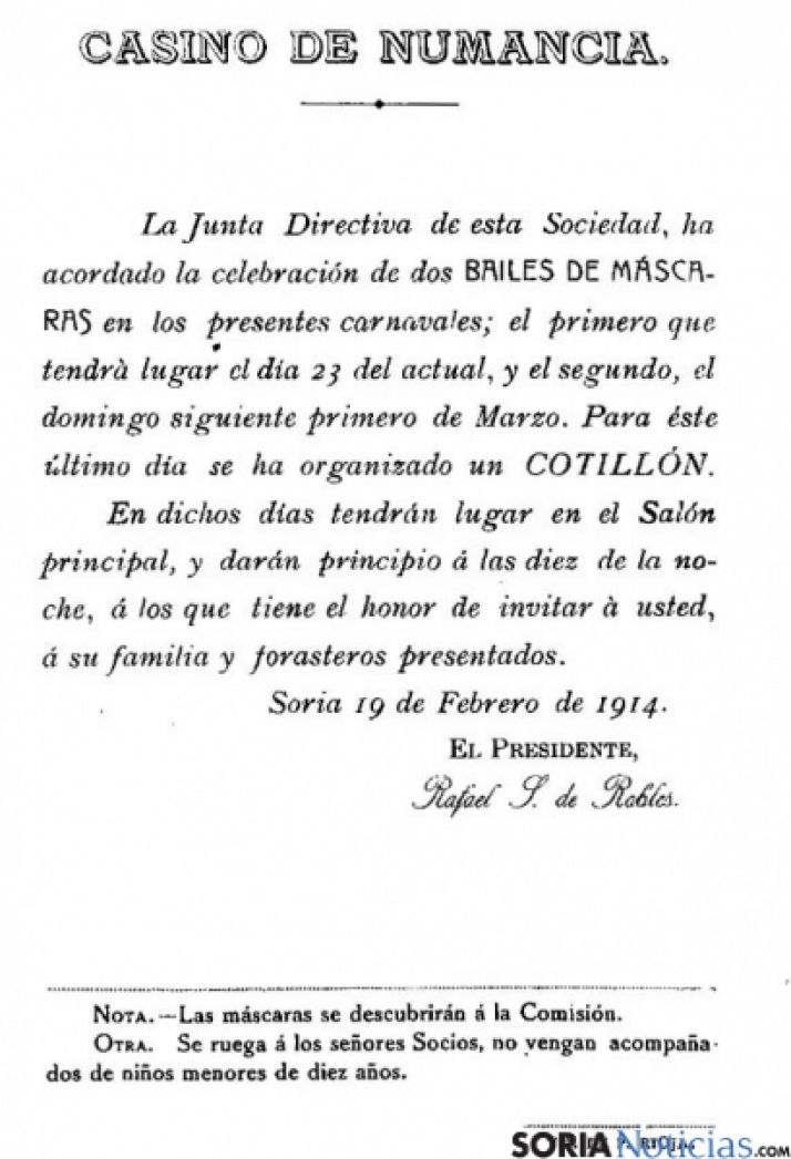 Invitación al baile de carnaval.