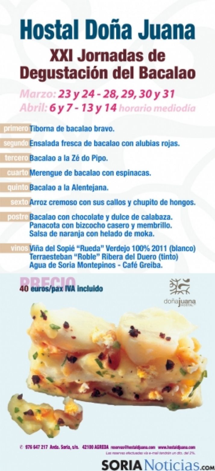 Menú de las Jornadas del Bacalao.