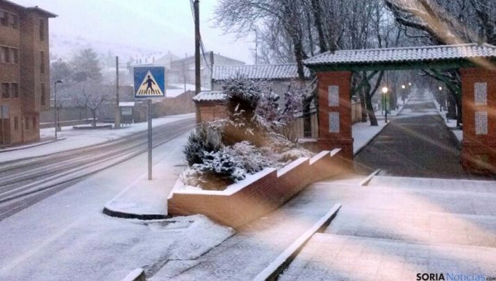 Entrada ael paseo de la Dehesa, en Ágreda, esta mañana.