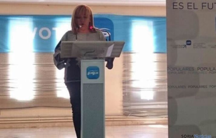 Isabel Carrasco en el último mitin que participó