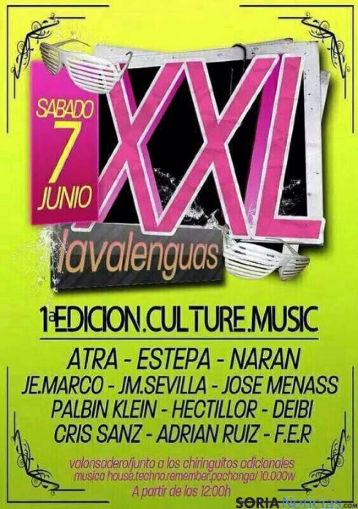 Cartel anunciante de la macrofiesta.