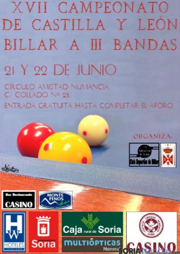 Cartel del campeonato de billar a tres bandas