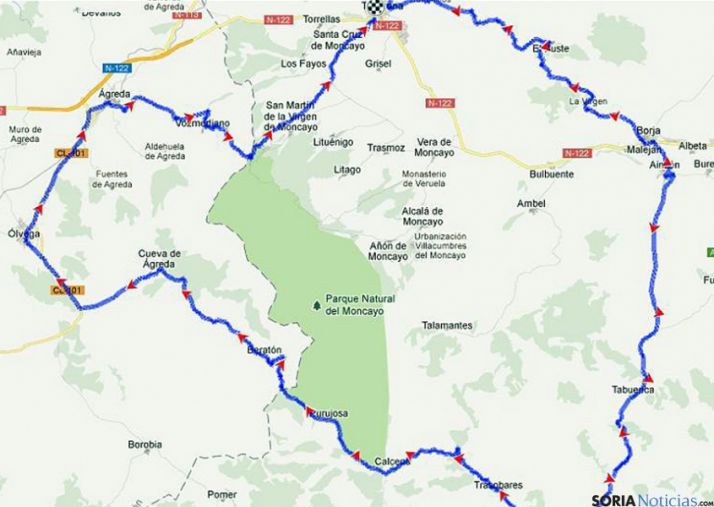 Mapa con el recorrido de la prueba.