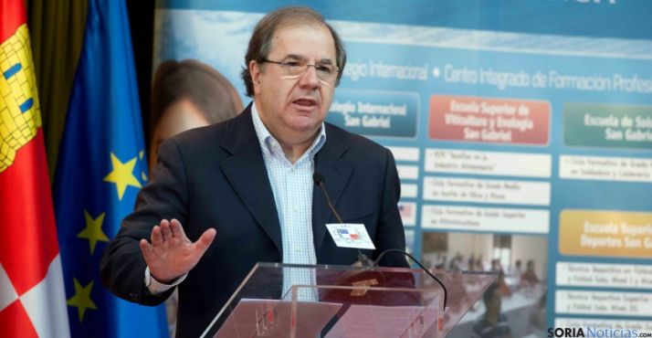 Juan Vicente Herrera este viernes en Aranda de Duero. / Jta