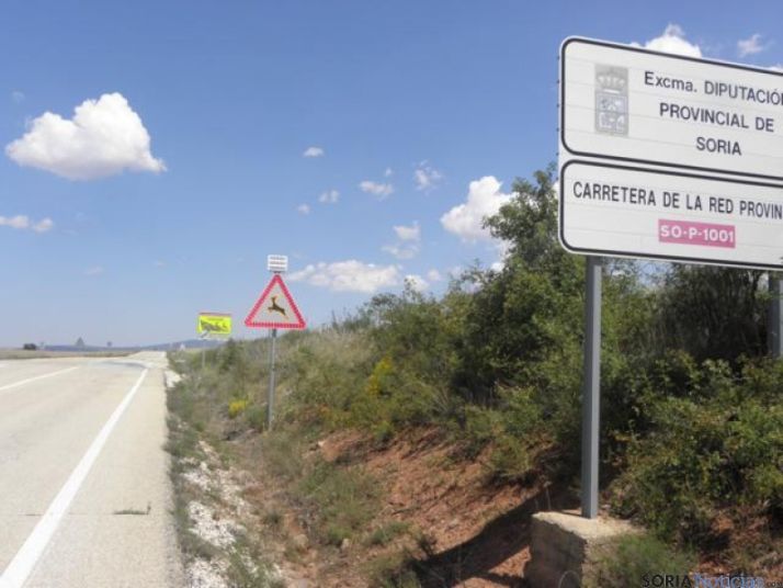 Tramo de carretera de Soria a Almajano