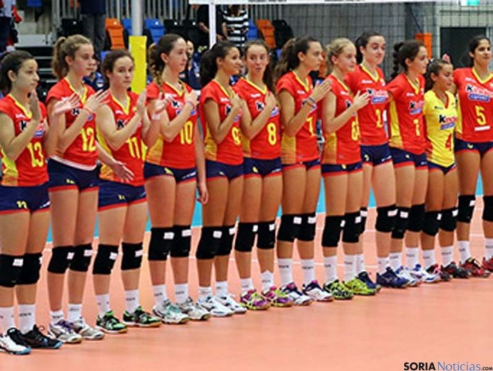 El combinado español femenino de vóley.