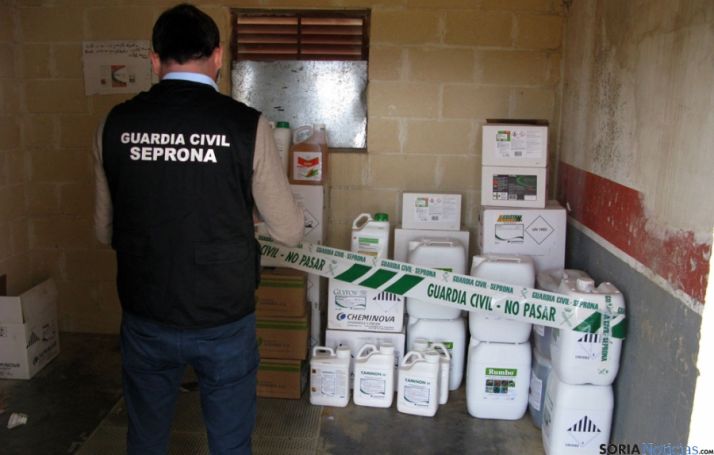 Los productos decomisados por la Guardia Civil. / Subdeleg.