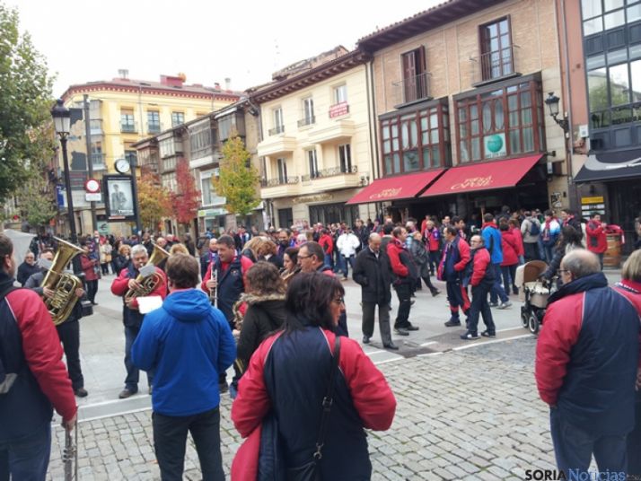 Seguidores de Osasuna en la Plaza de Herradores