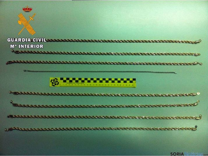 Joyas ocultas en la ropa de las detenidas.