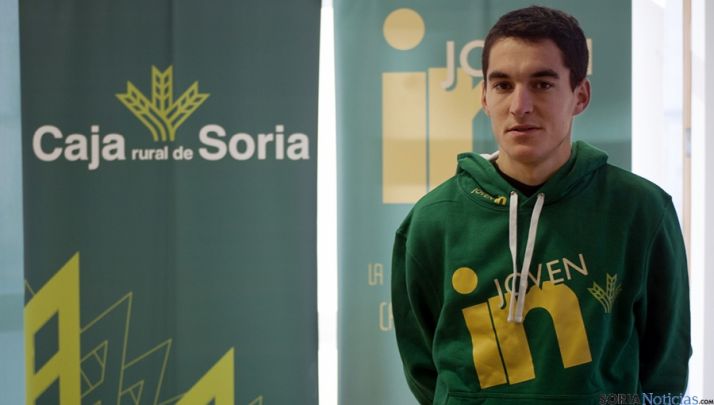 El atleta de Almazán Dani Mateo este  jueves. 