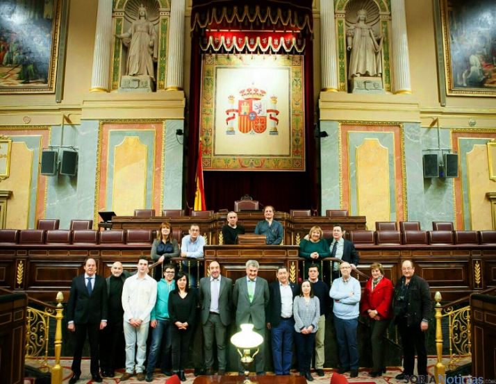 Los periodistas, con Posada en el Congreso. / SN